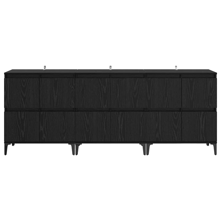 Sideboards 3 stk. Sort eg 60 x 35 x 70 cm Konstrueret træ
