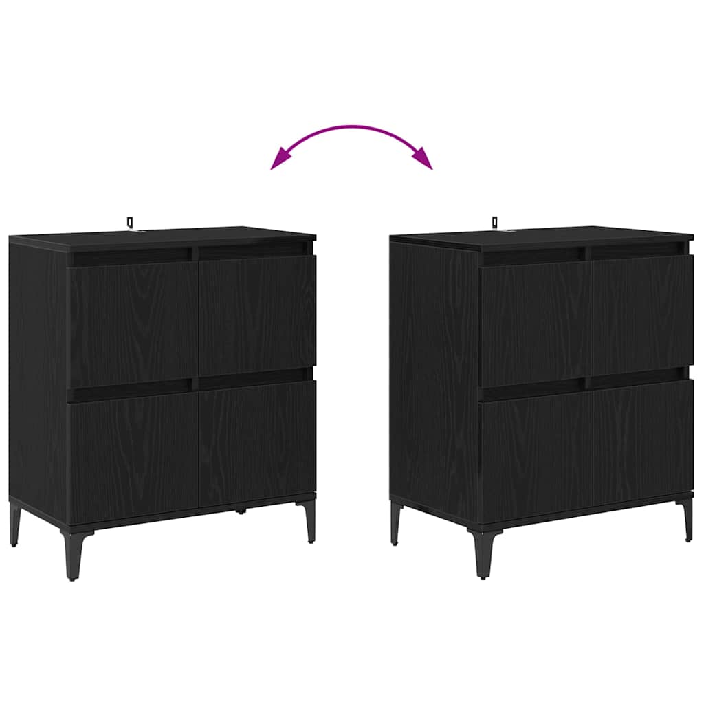 Sideboards 3 pcs Sort eg 60 x 35 x 70 cm Konstrueret træ