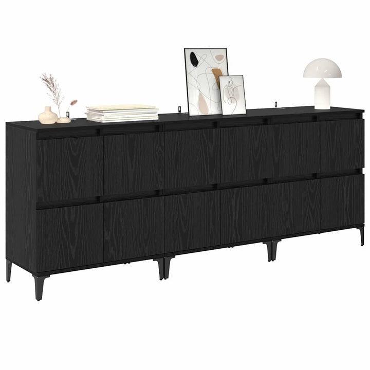 Sideboards 3 stk. Sort eg 60 x 35 x 70 cm Konstrueret træ
