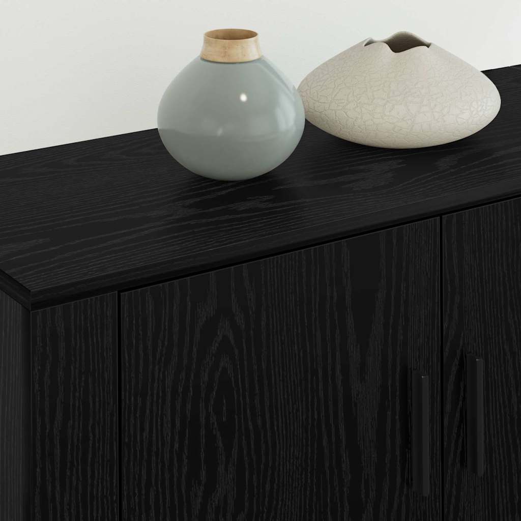 Væghængt TV-skab sæt 3 pcs Sort eg 80 x 34,5 x 40 cm