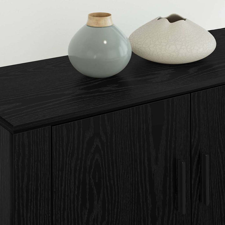 Væghængt TV-skab sæt 3 pcs Sort eg 80 x 34,5 x 40 cm
