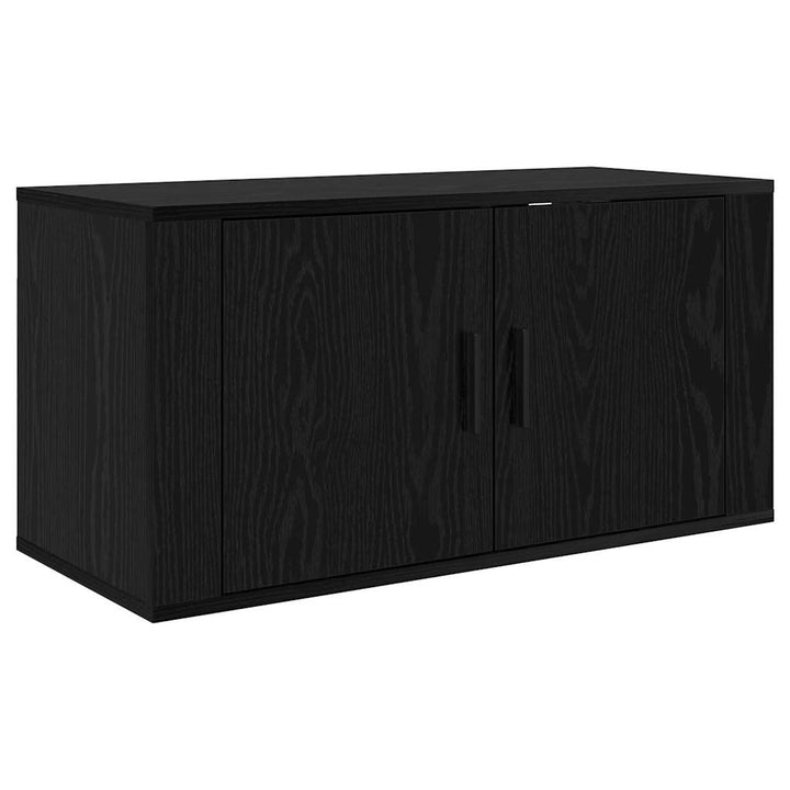Væghængt TV-skab sæt 3 pcs Sort eg 80 x 34,5 x 40 cm