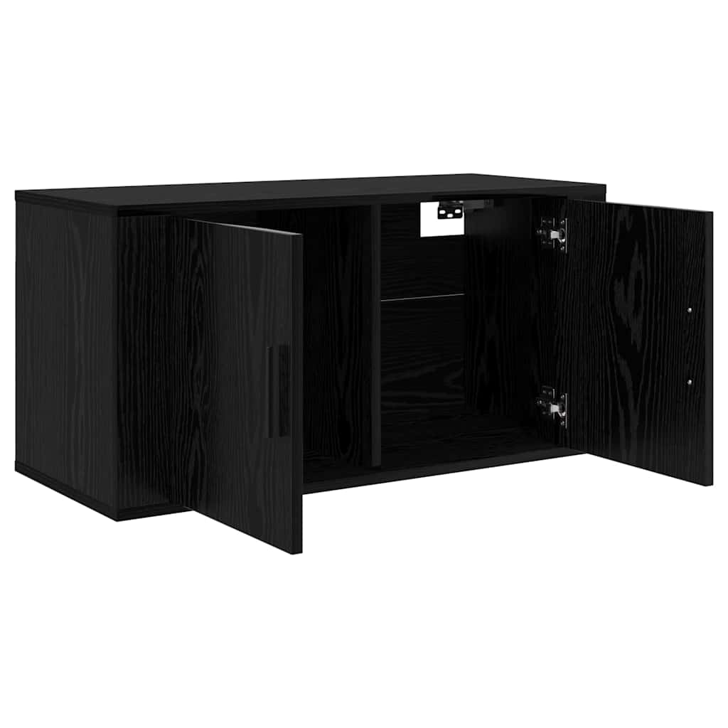 Væghængt TV-skab sæt 3 pcs Sort eg 80 x 34,5 x 40 cm