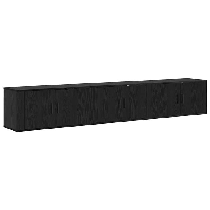 Væghængt TV-skab sæt 3 pcs Sort eg 80 x 34,5 x 40 cm