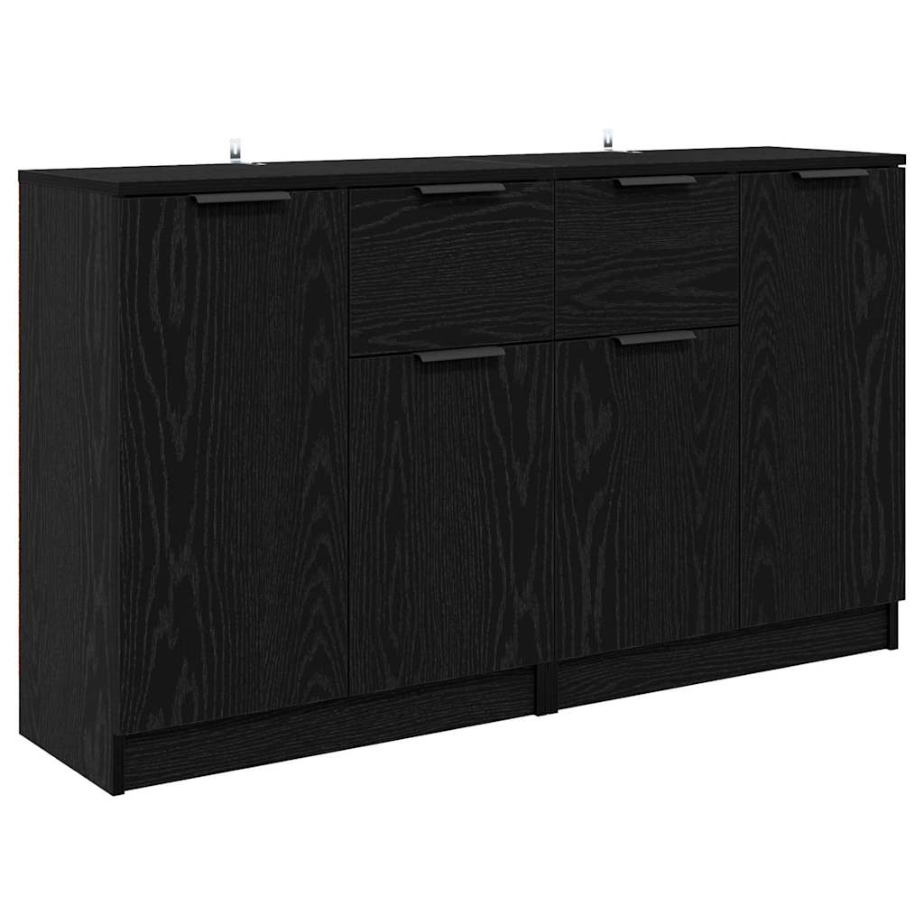 Sideboards 2 pcs Sort eg 60 x 30 x 70 cm Konstrueret træ