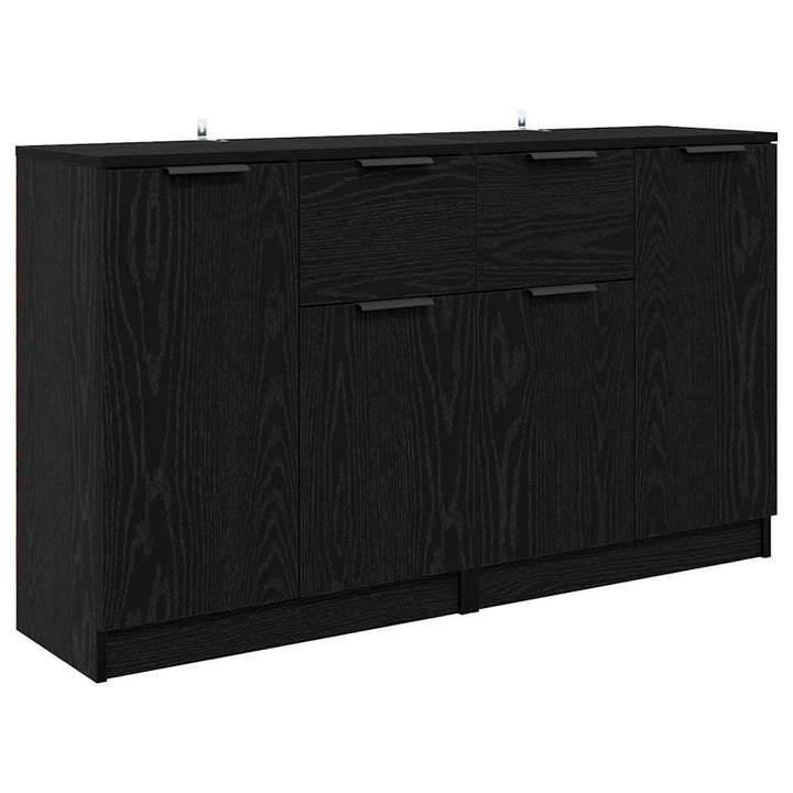 Sideboards 2 pcs Sort eg 60 x 30 x 70 cm Konstrueret træ