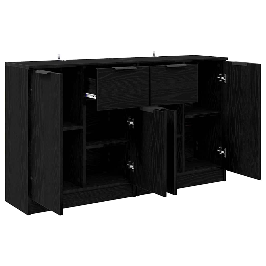 Sideboards 2 pcs Sort eg 60 x 30 x 70 cm Konstrueret træ