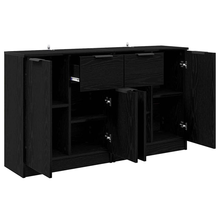 Sideboards 2 pcs Sort eg 60 x 30 x 70 cm Konstrueret træ