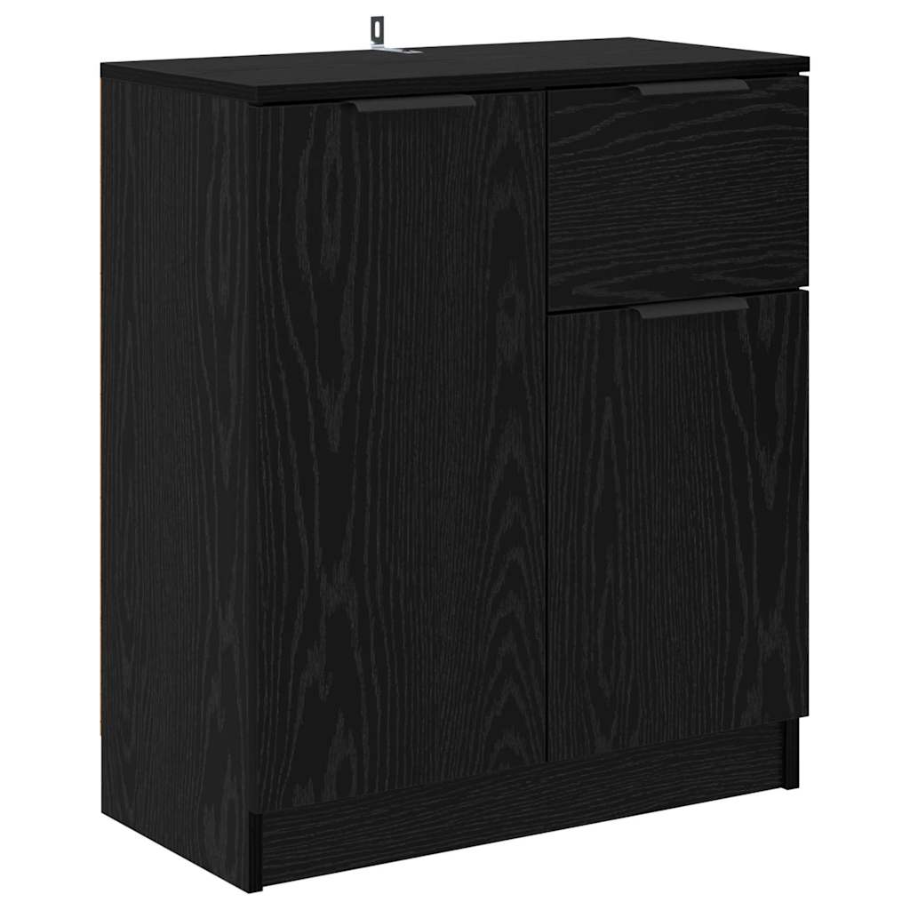 Sideboards 2 pcs Sort eg 60 x 30 x 70 cm Konstrueret træ