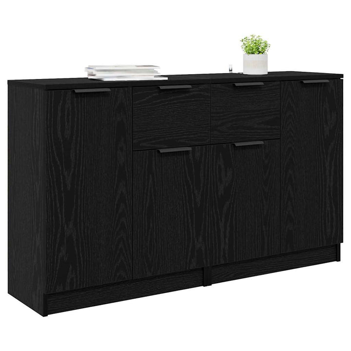 Sideboards 2 pcs Sort eg 60 x 30 x 70 cm Konstrueret træ