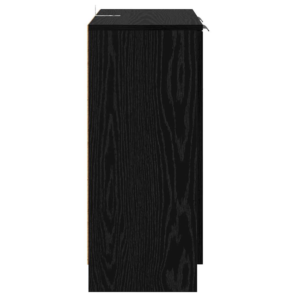 Sideboards 2 pcs Sort eg 60 x 30 x 70 cm Konstrueret træ