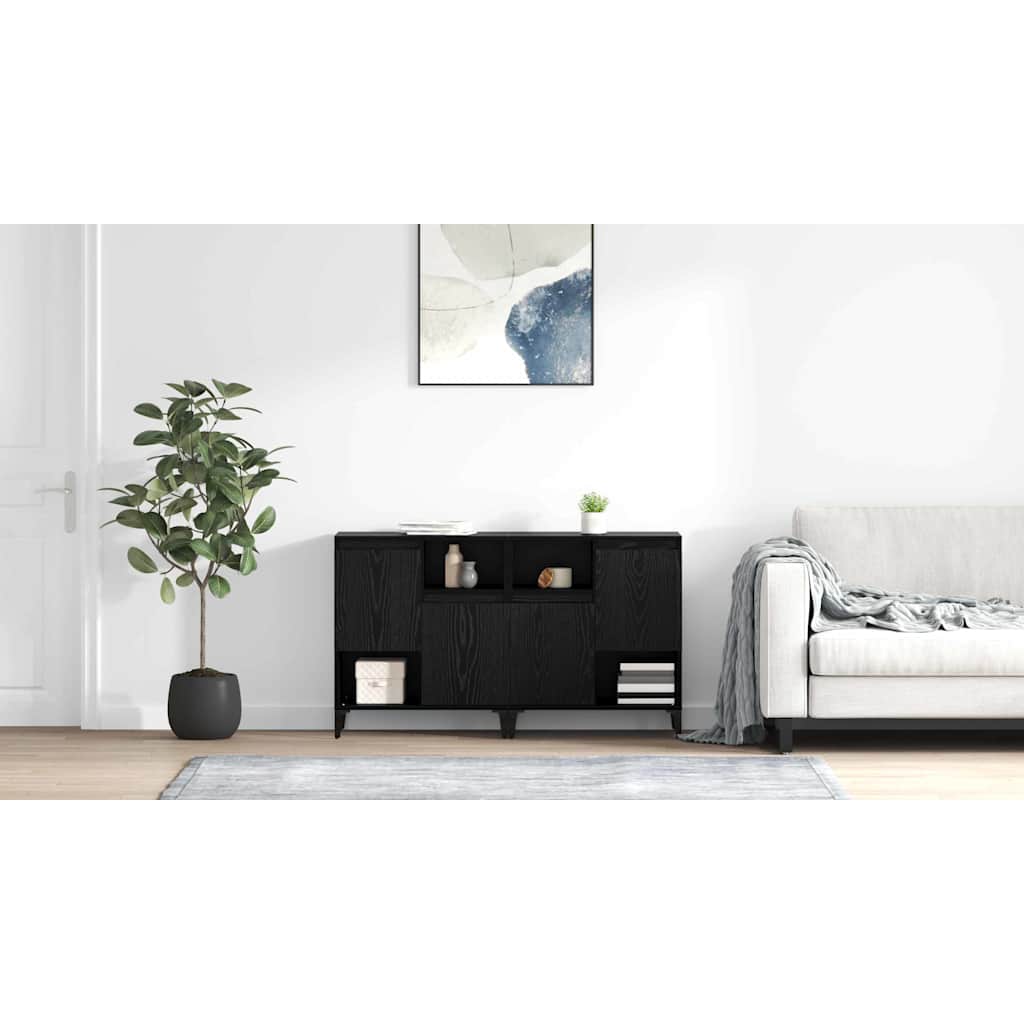Sideboards 2 pcs Sort eg 60 x 35 x 70 cm Konstrueret træ