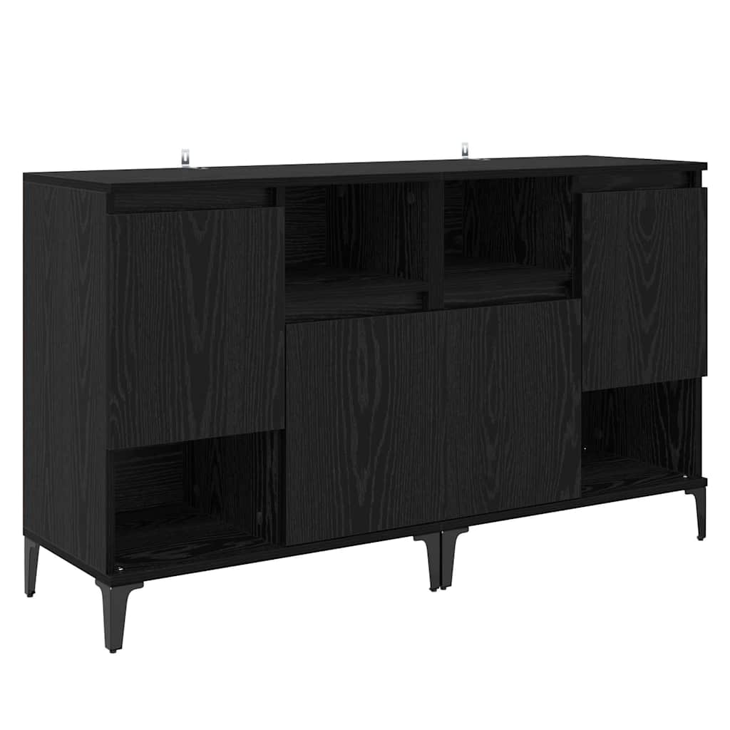 Sideboards 2 pcs Sort eg 60 x 35 x 70 cm Konstrueret træ