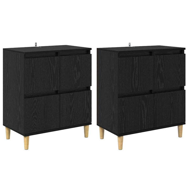 Sideboards 2 stk. Sort eg 60 x 35 x 70 cm Konstrueret træ