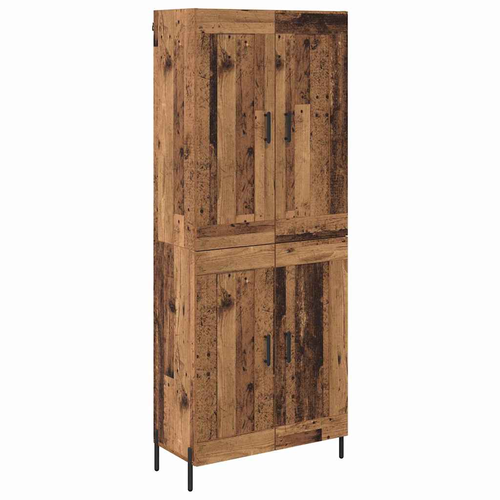 Highboard 2 pcs Gammelt træ Konstrueret træ