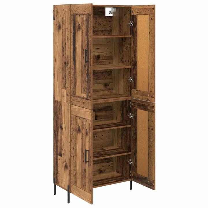 Highboard 2 pcs Gammelt træ Konstrueret træ