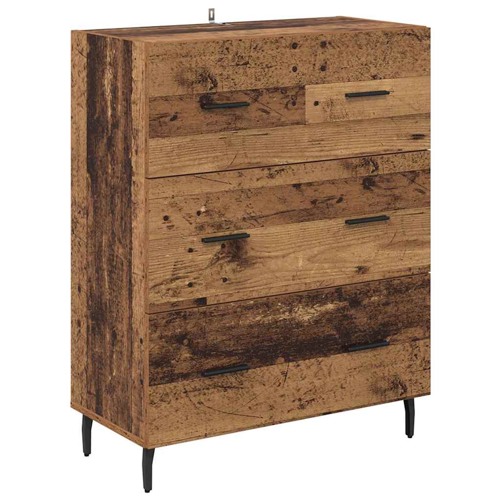 Highboard med skuffe 2 pcs Gammelt træ Konstrueret træ