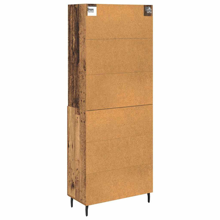 Highboard 2 stk. Gammelt træ 69,5 x 32,5 x 180 cm