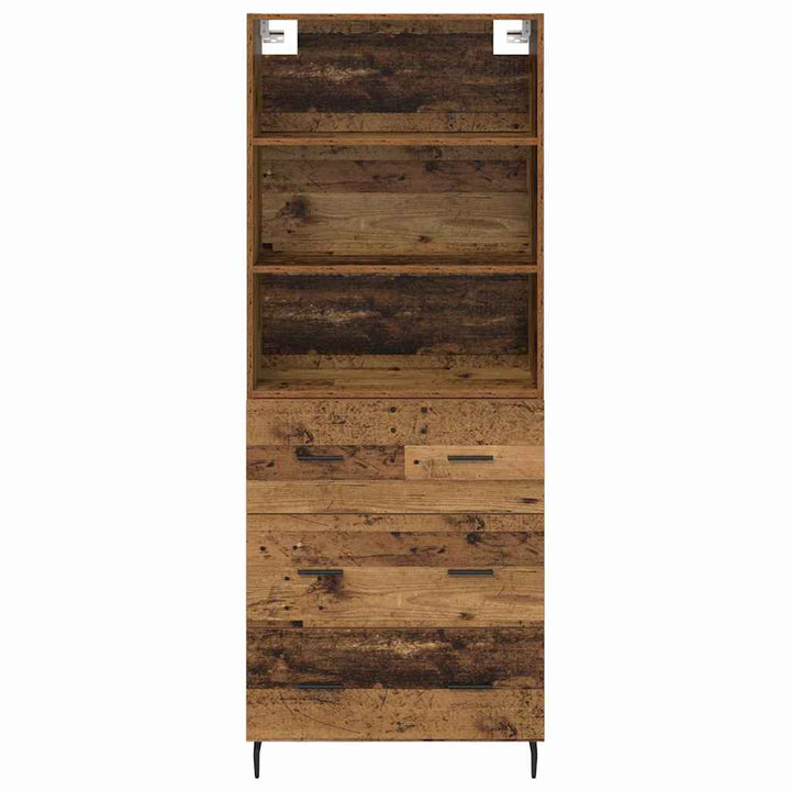 Highboard med skuffe 2 pcs Gammelt træ Konstrueret træ