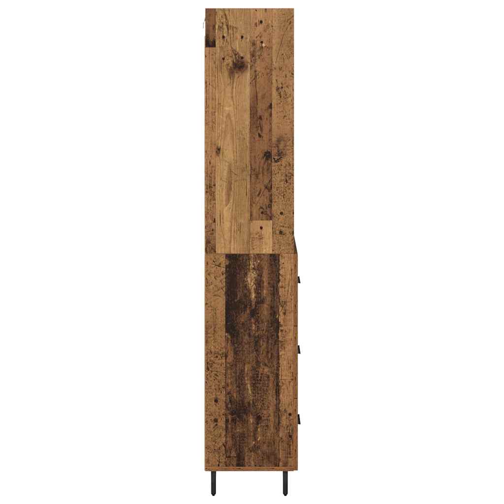 Highboard med skuffe 2 pcs Gammelt træ Konstrueret træ