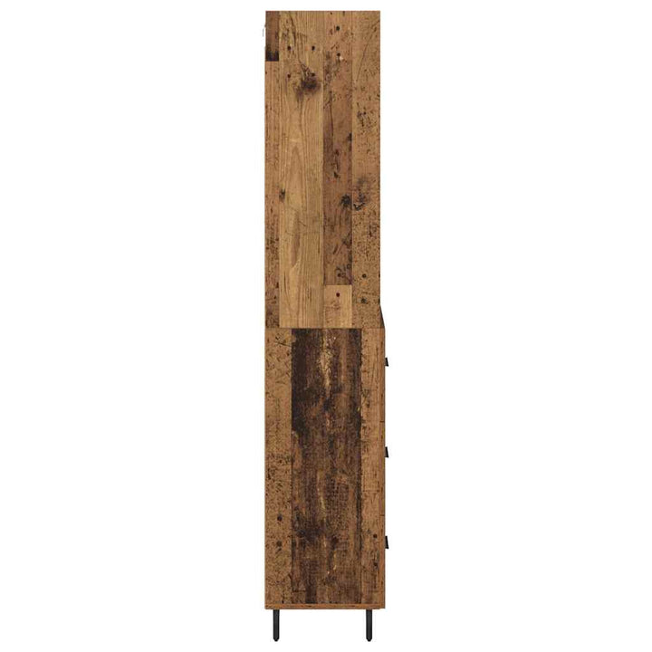 Highboard med skuffe 2 pcs Gammelt træ Konstrueret træ