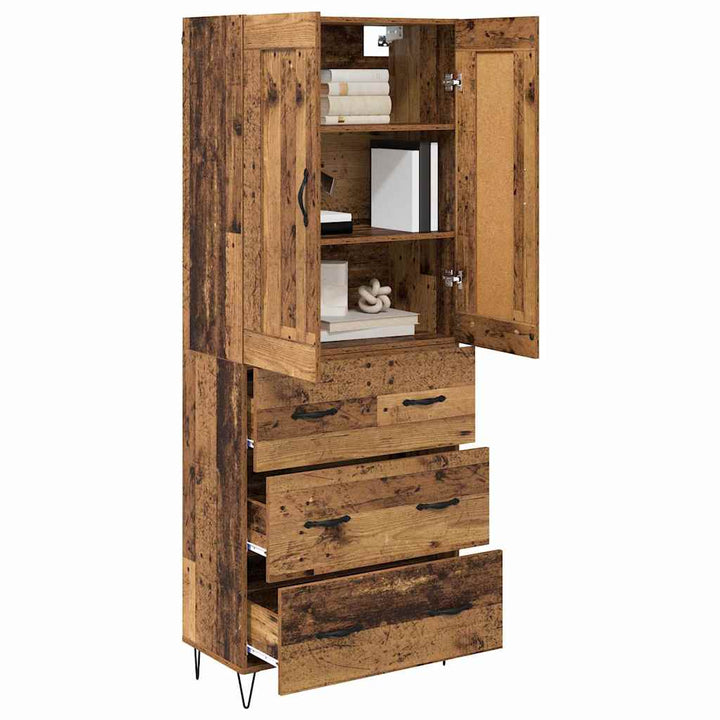 Highboard Gammelt træ 69,5 x 34 x 180 cm Konstrueret træ