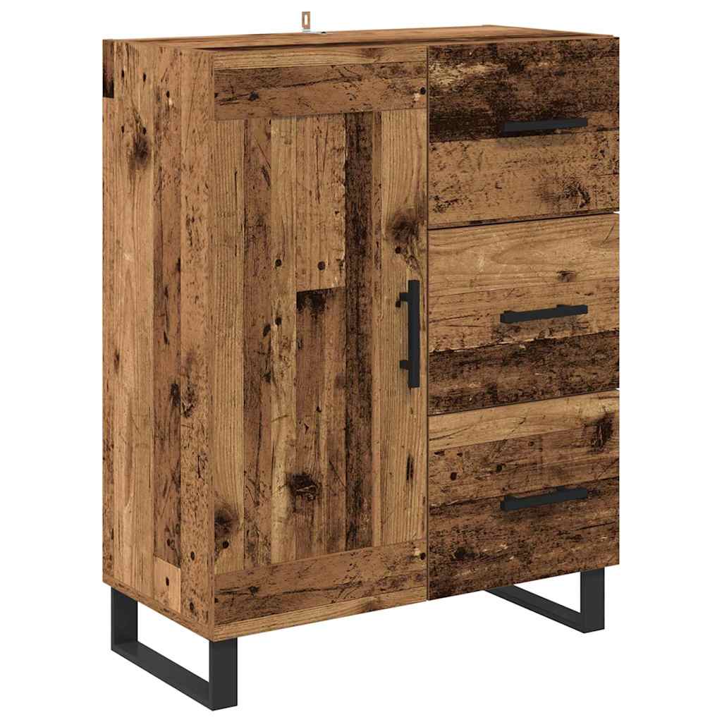 Highboard med skuffe 2 pcs Gammelt træ Konstrueret træ