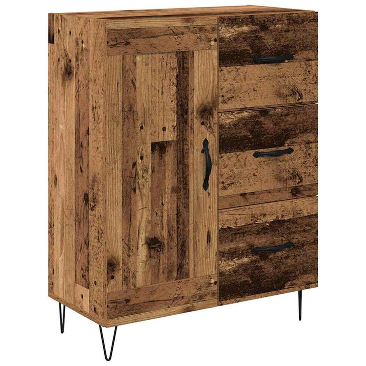 Highboard med skuffe 2 pcs Gammelt træ Konstrueret træ