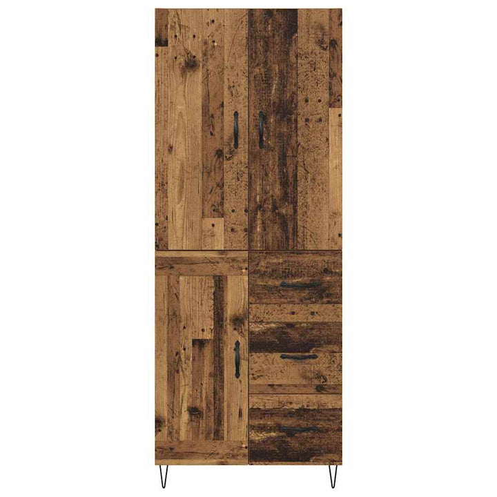 Highboard med skuffe 2 pcs Gammelt træ Konstrueret træ