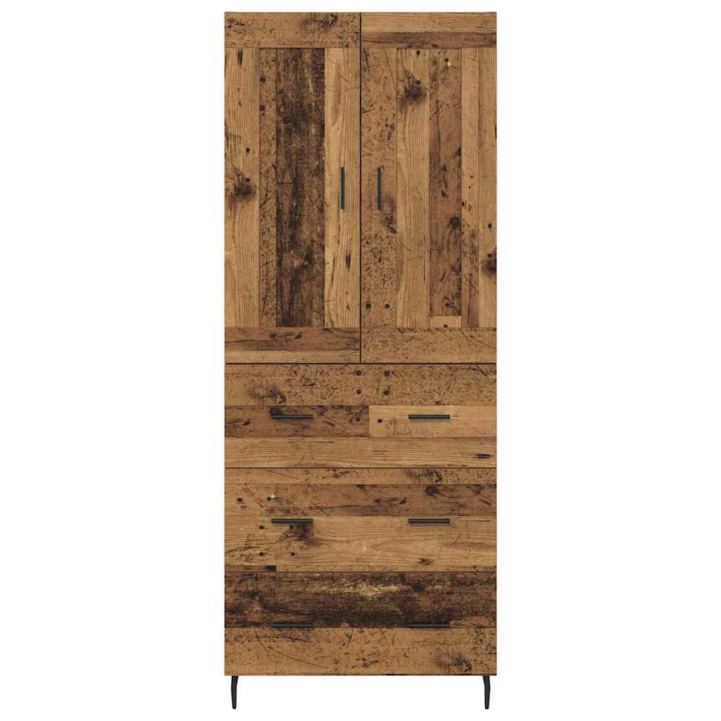 Highboard med skuffe 2 pcs Gammelt træ Konstrueret træ