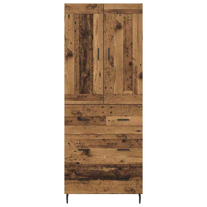 Highboard med skuffe 2 pcs Gammelt træ Konstrueret træ
