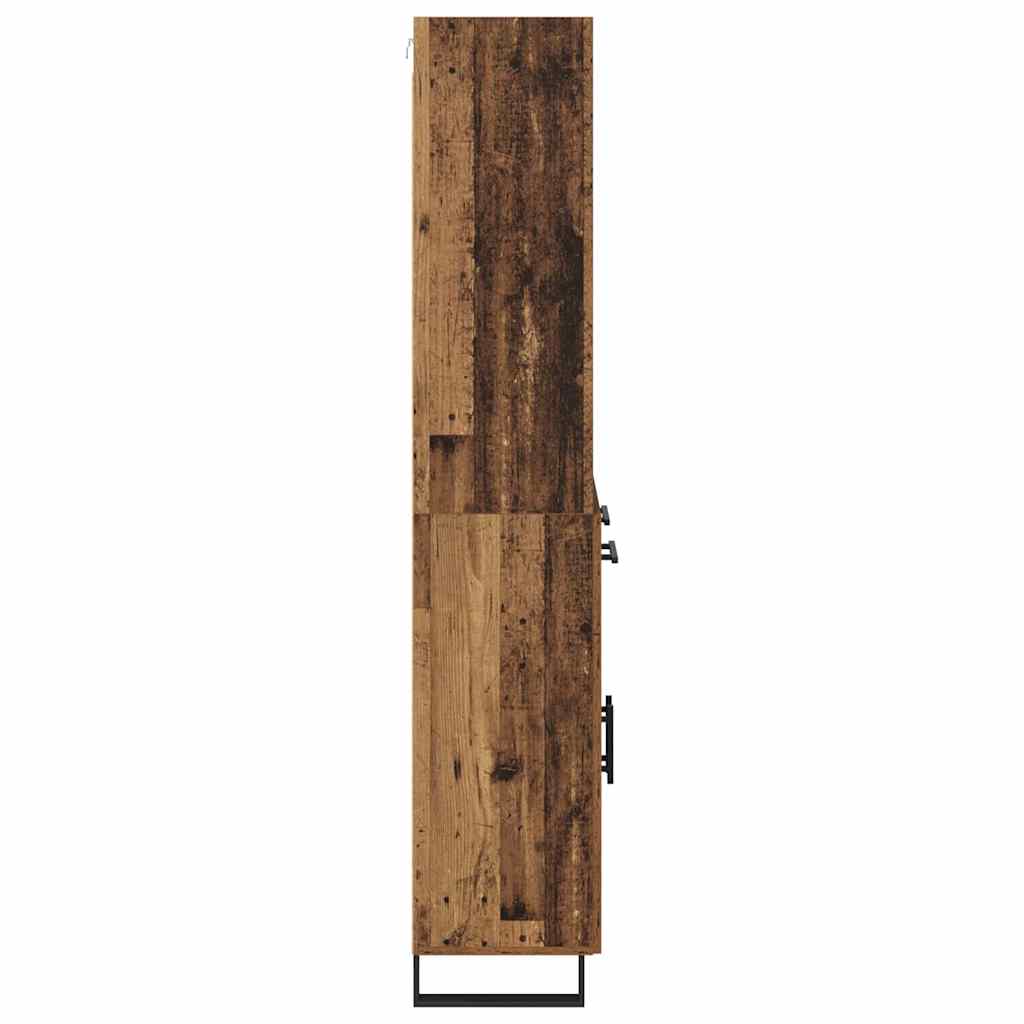Highboard med skuffe 2 pcs Gammelt træ Konstrueret træ