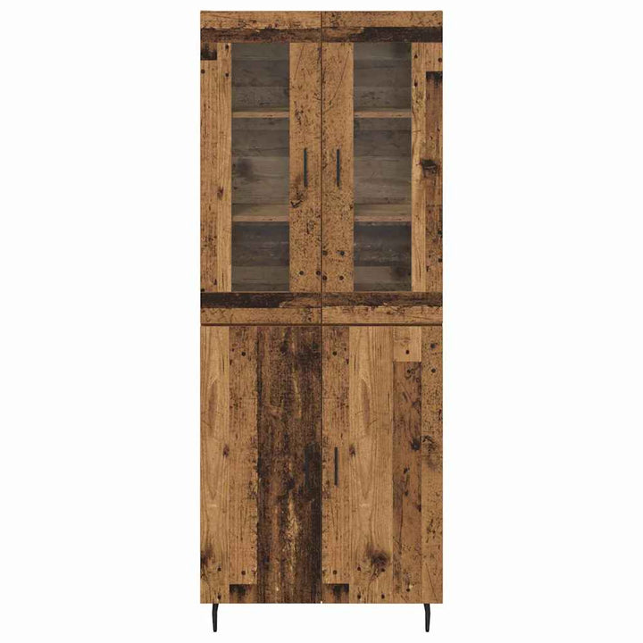 Highboard 2 stk. Gammelt træ 69,5 x 34 x 180 cm Konstrueret træ