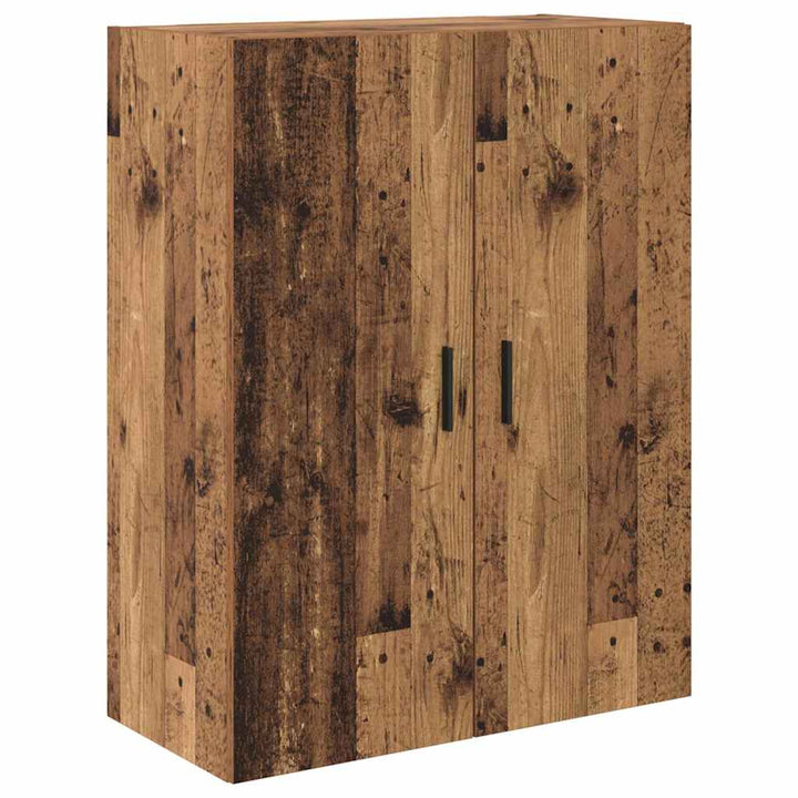 Highboard med skuffe 2 pcs Gammelt træ Ingeniørtræ og glas