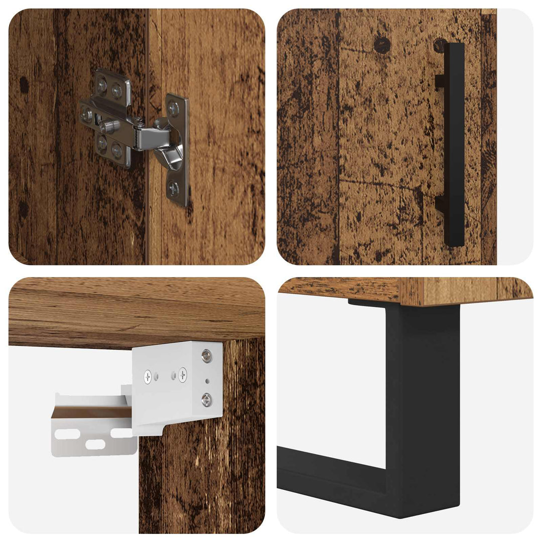 Highboard 2 stk. Gammelt træ 69,5 x 34 x 180 cm Konstrueret træ