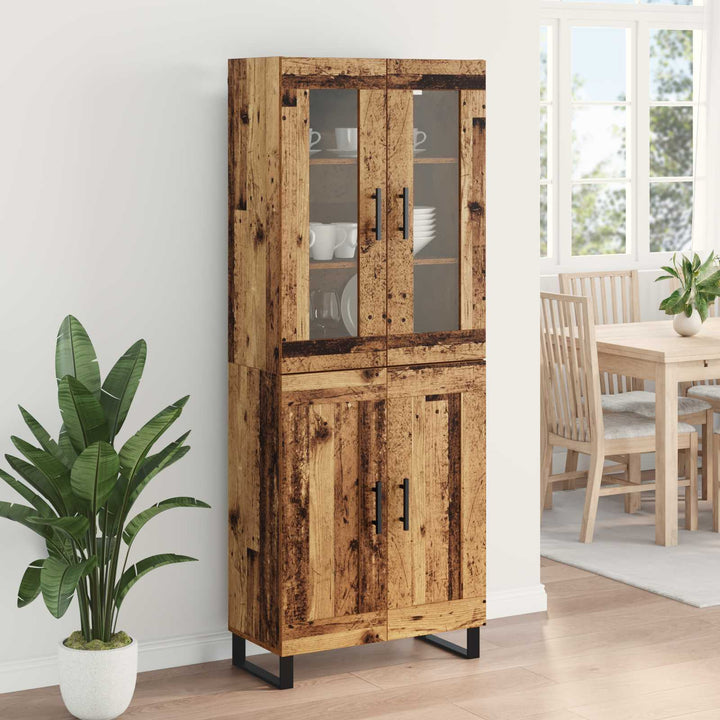 Highboard 2 stk. Gammelt træ 69,5 x 34 x 180 cm Konstrueret træ