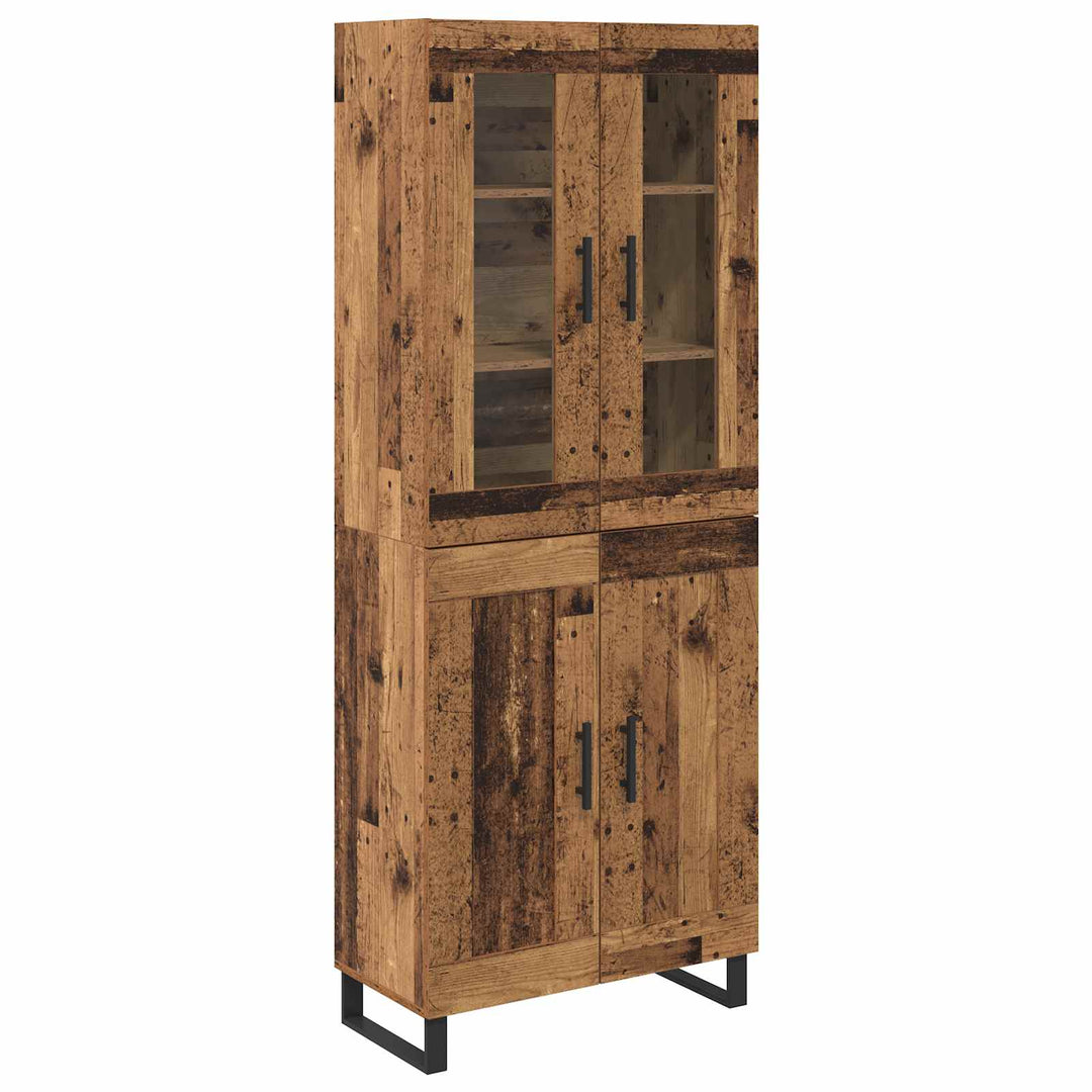 Highboard 2 stk. Gammelt træ 69,5 x 34 x 180 cm Konstrueret træ