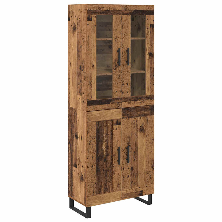 Highboard 2 stk. Gammelt træ 69,5 x 34 x 180 cm Konstrueret træ