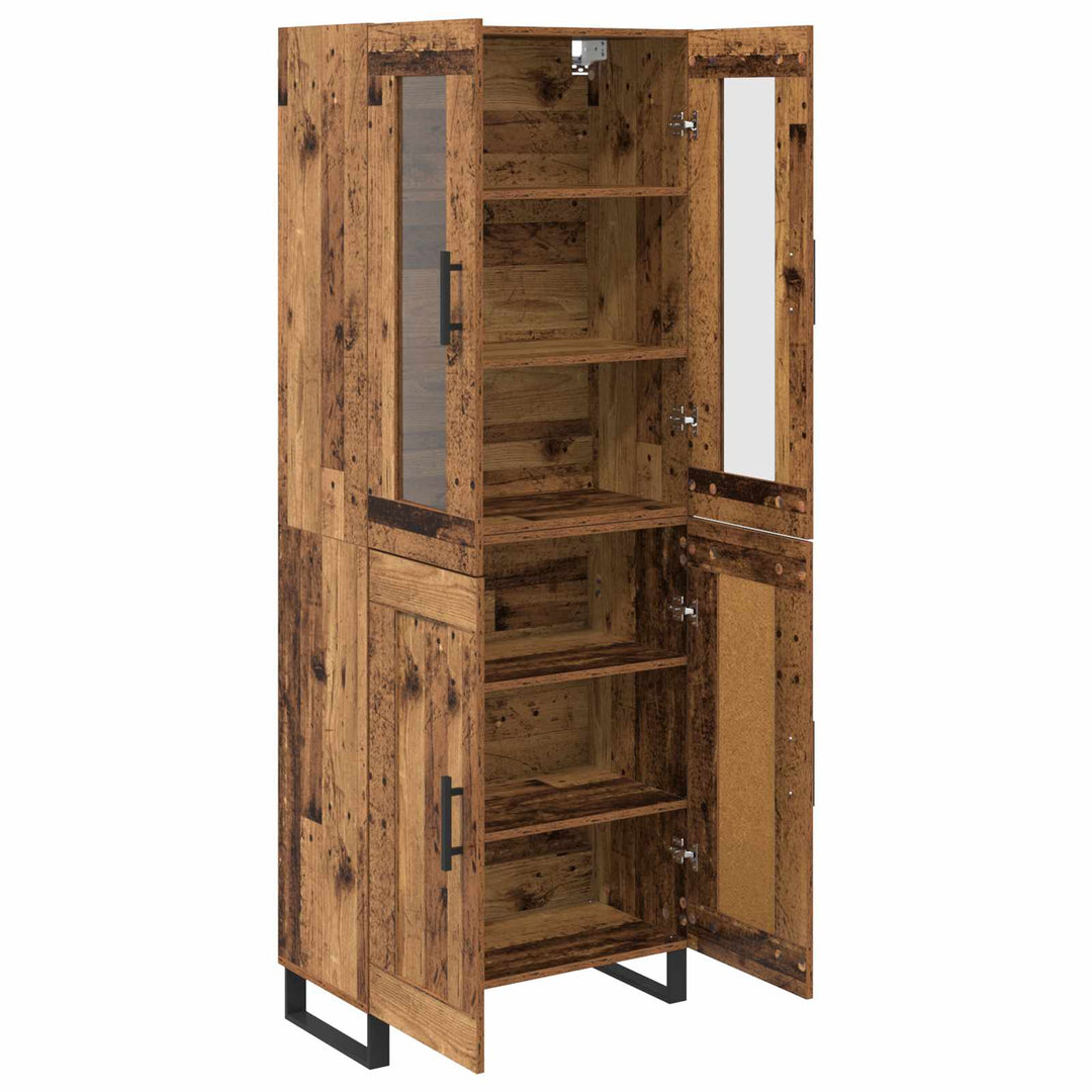 Highboard 2 stk. Gammelt træ 69,5 x 34 x 180 cm Konstrueret træ