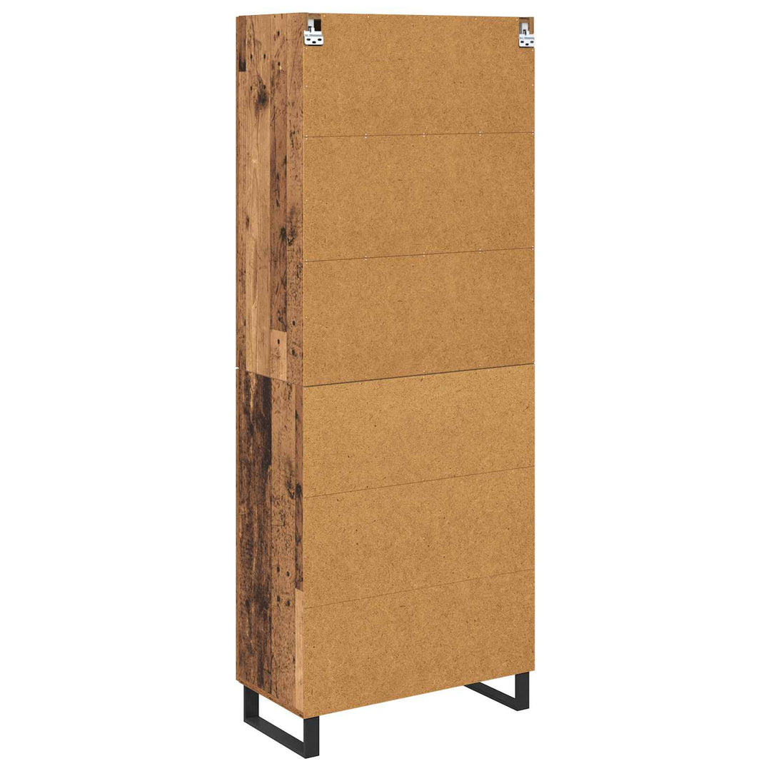 Highboard 2 stk. Gammelt træ 69,5 x 34 x 180 cm Konstrueret træ