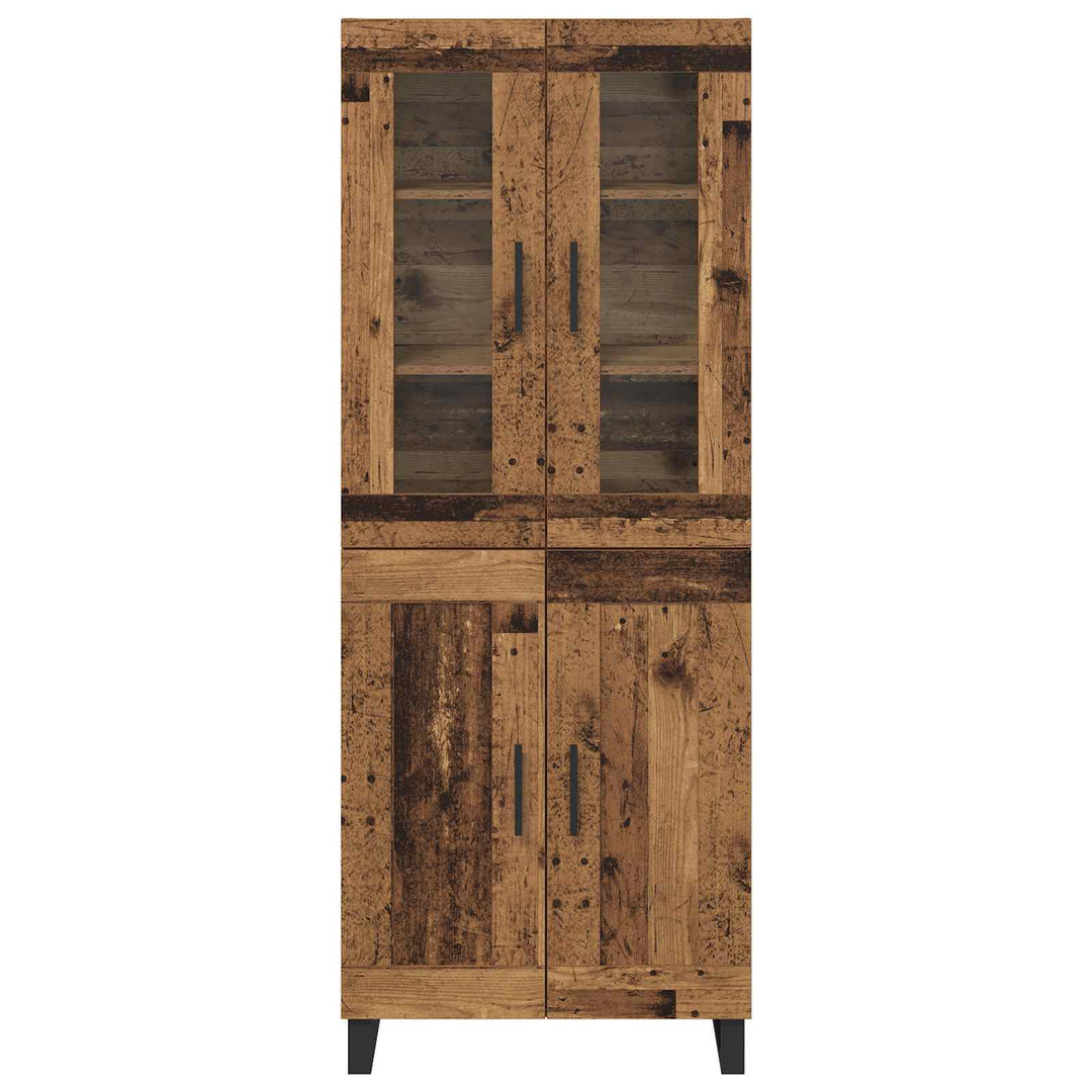 Highboard 2 stk. Gammelt træ 69,5 x 34 x 180 cm Konstrueret træ