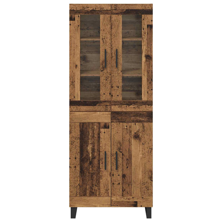 Highboard 2 stk. Gammelt træ 69,5 x 34 x 180 cm Konstrueret træ