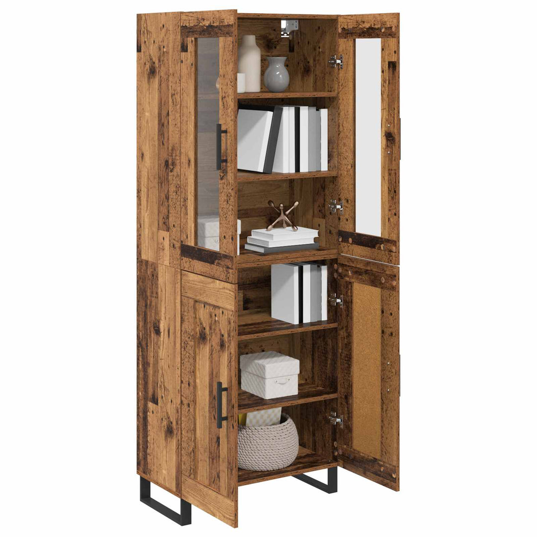 Highboard 2 stk. Gammelt træ 69,5 x 34 x 180 cm Konstrueret træ