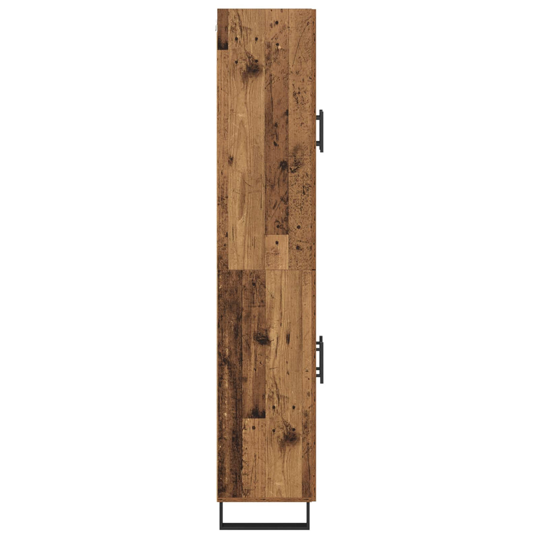 Highboard 2 stk. Gammelt træ 69,5 x 34 x 180 cm Konstrueret træ