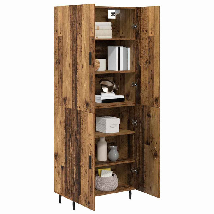 Highboard 2 pcs Gammelt træ Konstrueret træ