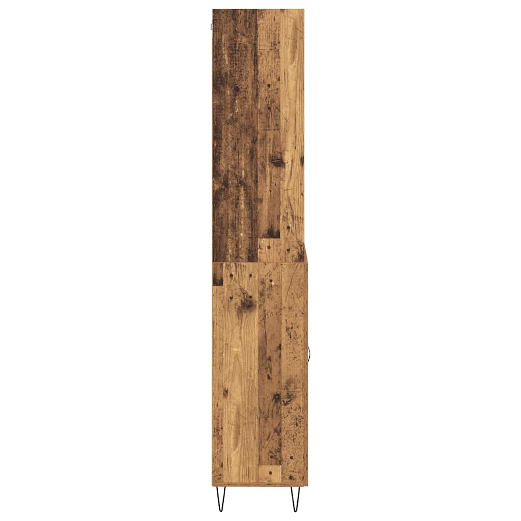 Highboard med skuffe 2 pcs Gammelt træ Konstrueret træ