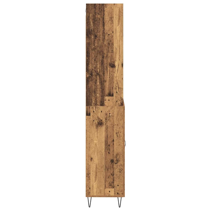 Highboard med skuffe 2 pcs Gammelt træ Konstrueret træ