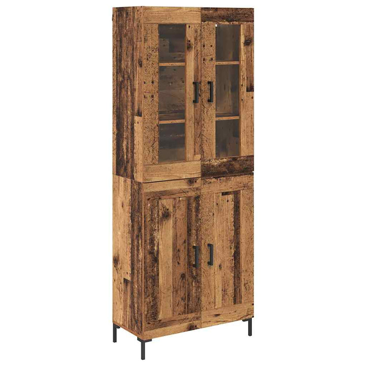 Highboard 2 stk. Gammelt træ 69,5 x 34 x 180 cm Konstrueret træ