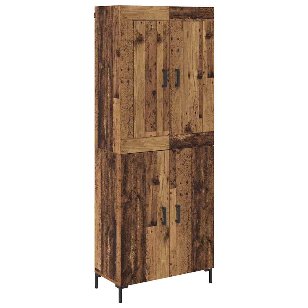 Highboard 2 pcs Gammelt træ Konstrueret træ
