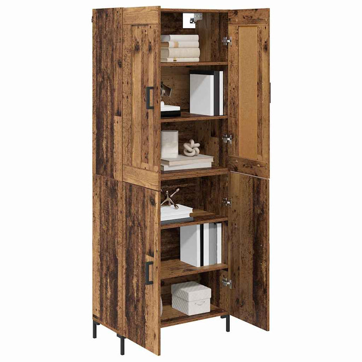 Highboard 2 pcs Gammelt træ Konstrueret træ
